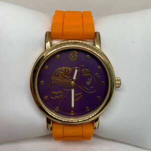 Macbeth Collection women watch gold tone elephant purple dial orange running
